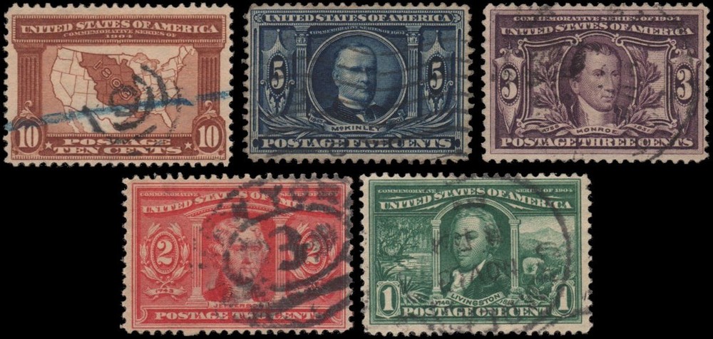 US #323-327 set Used
