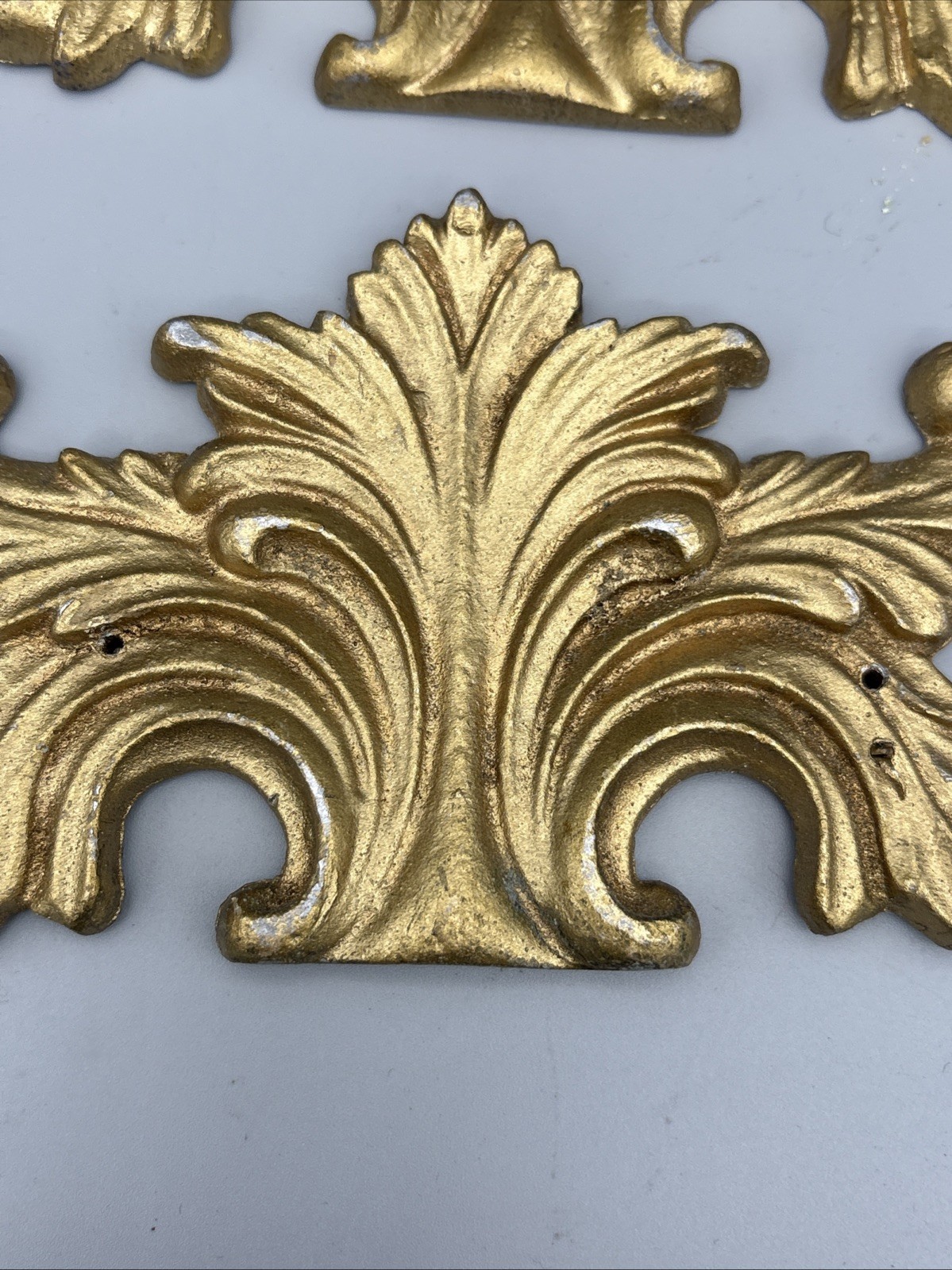 Vintage Brass Gold-tone Metal Decorative Wall Frame Accents - Lot of 8, 4 sets