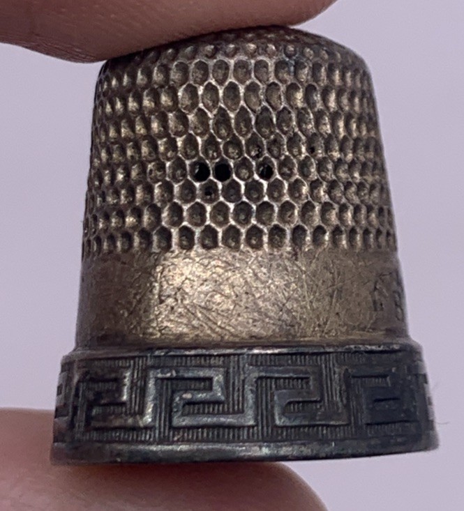 Sterling Silver Greek Key Thimble Size 8