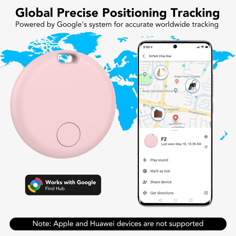 Air Tracker Tag for Android 2 Pack(NOT iOS or Huawei), Bluetooth Item Finder ...