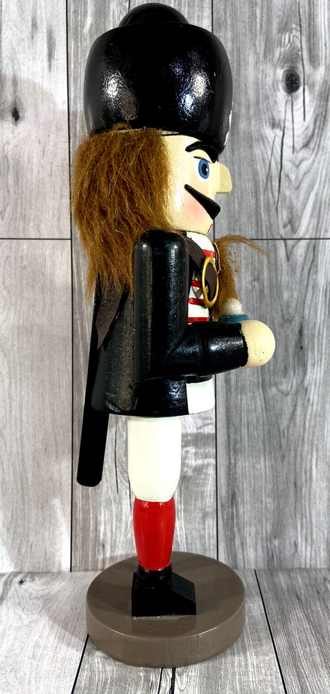 Vintage Pirate Nutcracker Beachcomber Peg Leg Eye Patch Nautical Decor 11" Wood