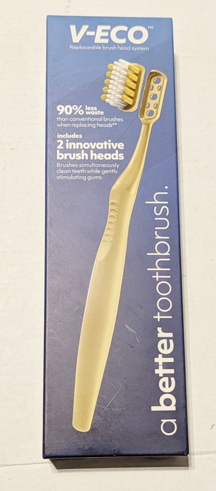 V-Eco Toothbrush 2Replaceable Brush Head System New in Box