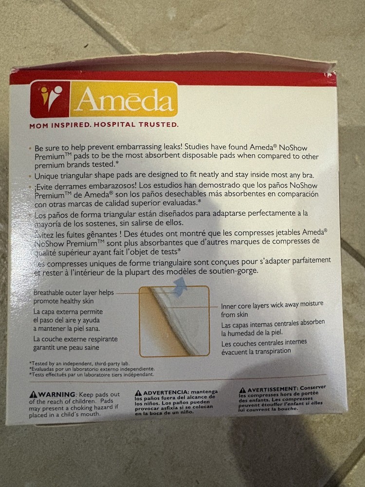 Ameda Noshow Premium Disposable Nursing Pads, 30-Count