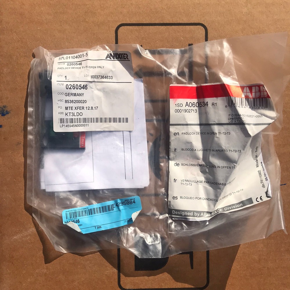 ABB KT3LDO Padlock Locking Device w/ Open Feature For Tmax T1-T2-T3 Breakers