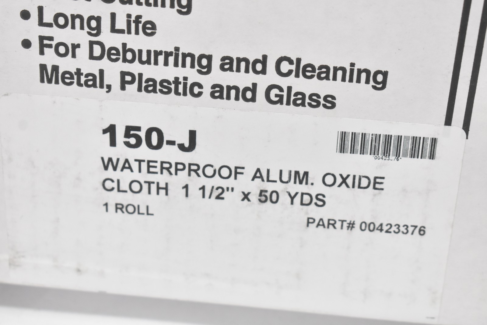 Waterproof Aluminum Oxide Abrasive Cloth Roll 150-J 00423376 1-1/2" X 50 yds