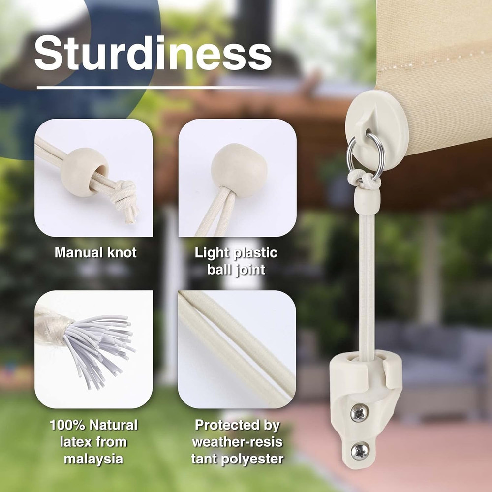 Universal Shade Bungee Tie Downs Replacement Partscompatible With Coolaroo Exter