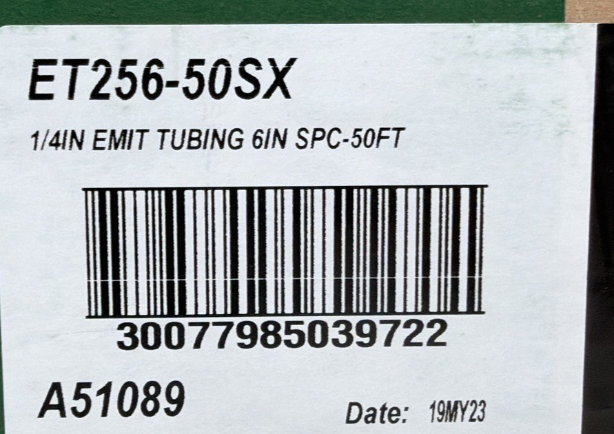 Rain Bird ET256-50SX 1/4" x 50' Drip Emitter Tubing *1 Roll* 6" Spacing 0.8 GPH