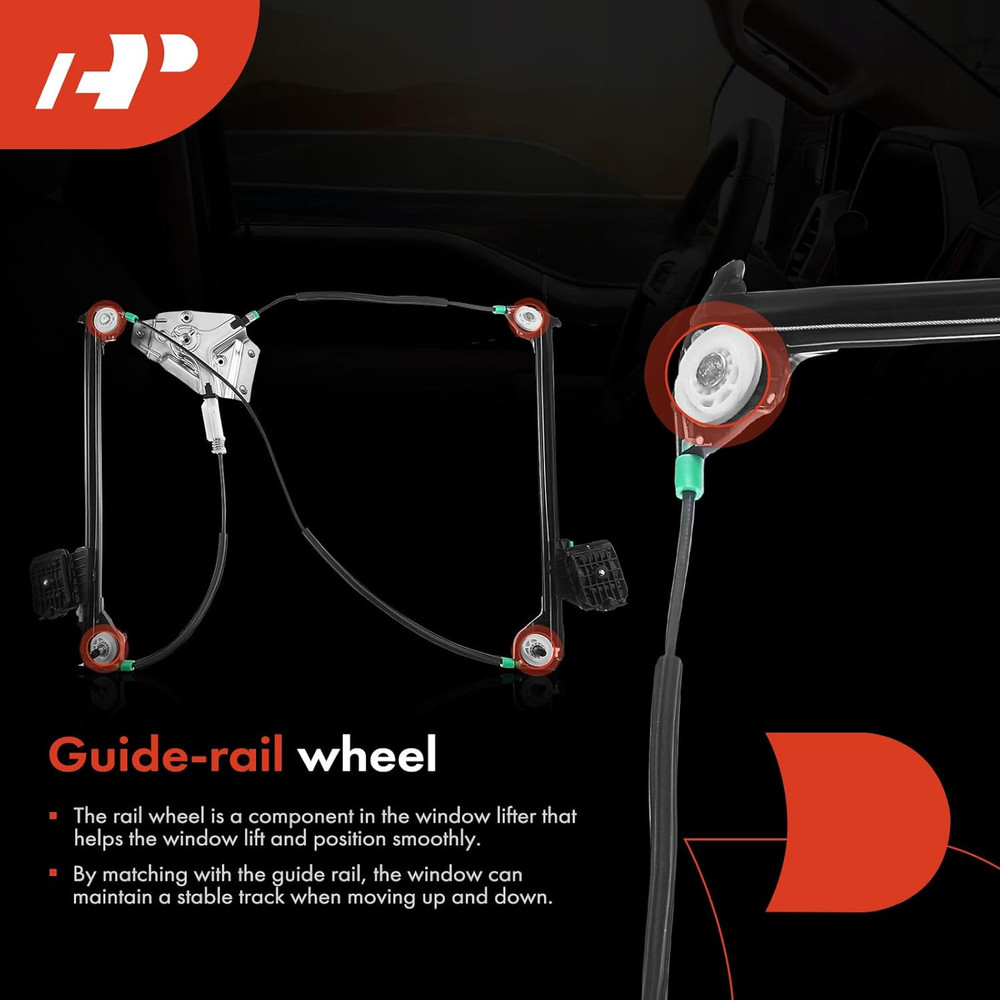 Electric Power Window Regulator without Motor Compatible with Dodge Challenger 2