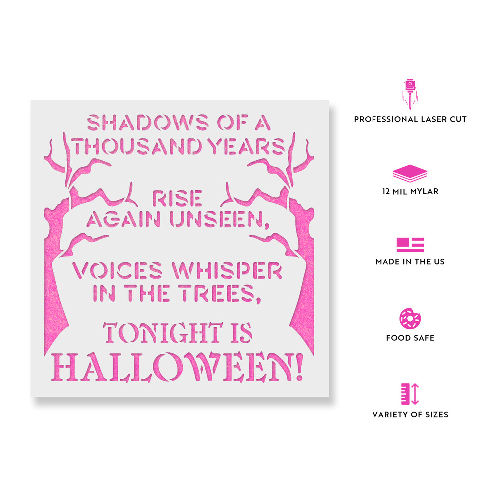 Tonight Is Halloween Stencil