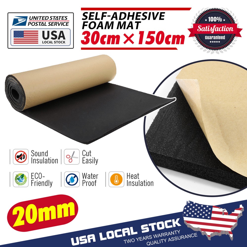12" x 59" Black High Density Upholstery Foam Couch Mat Replacement Padding 4/5"