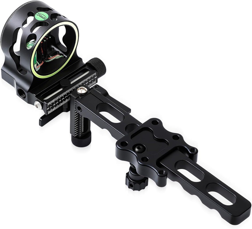 5 Pin Compound Bow Sight 0.019" Micro Fiber Optic Pins Tool Less Micro Adjust