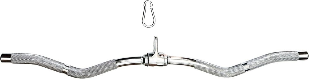 Lat Cable Machine Attachment Curl Pulldown Barbell Revolving Bar Multi-Exerciser