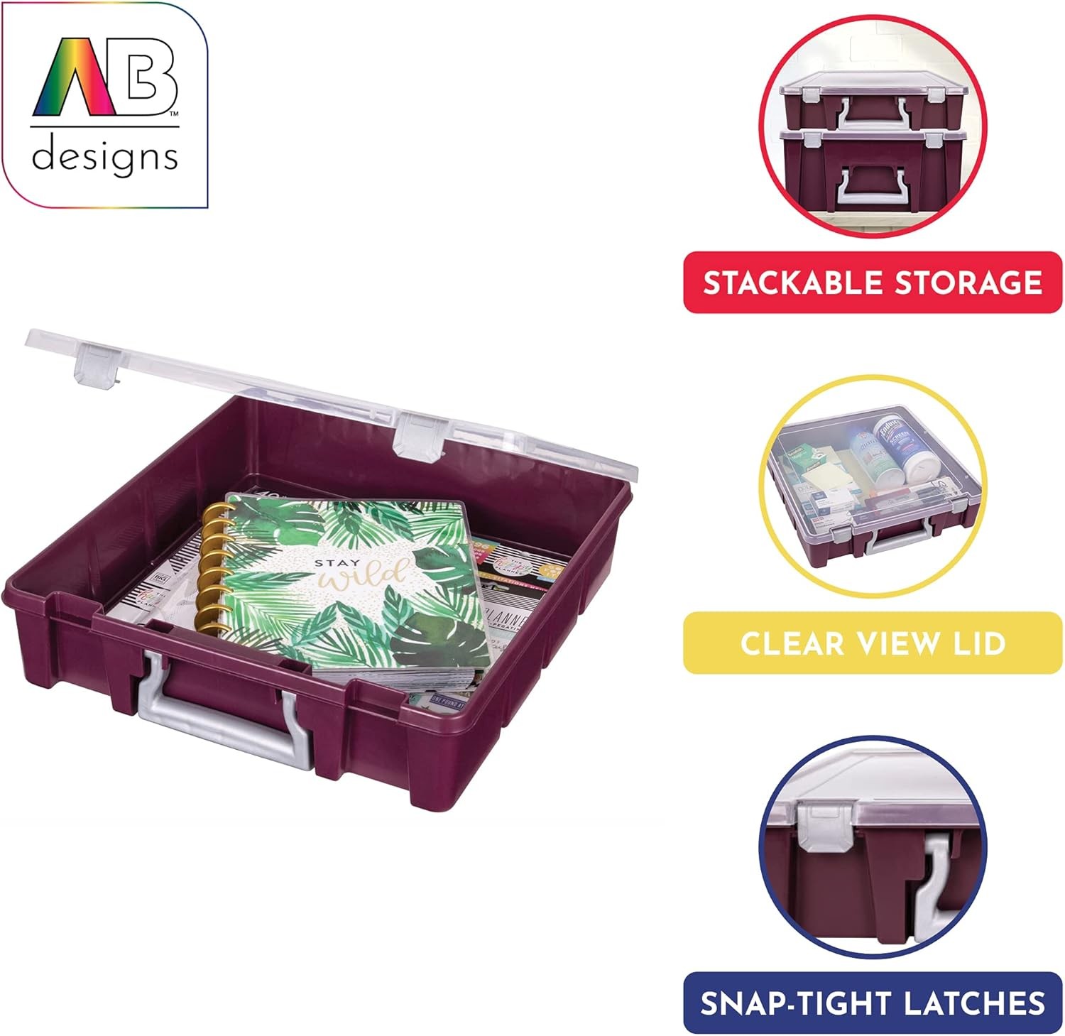 ArtBin Designs 6955ABP Super Satchel 1 Compartment, Plum