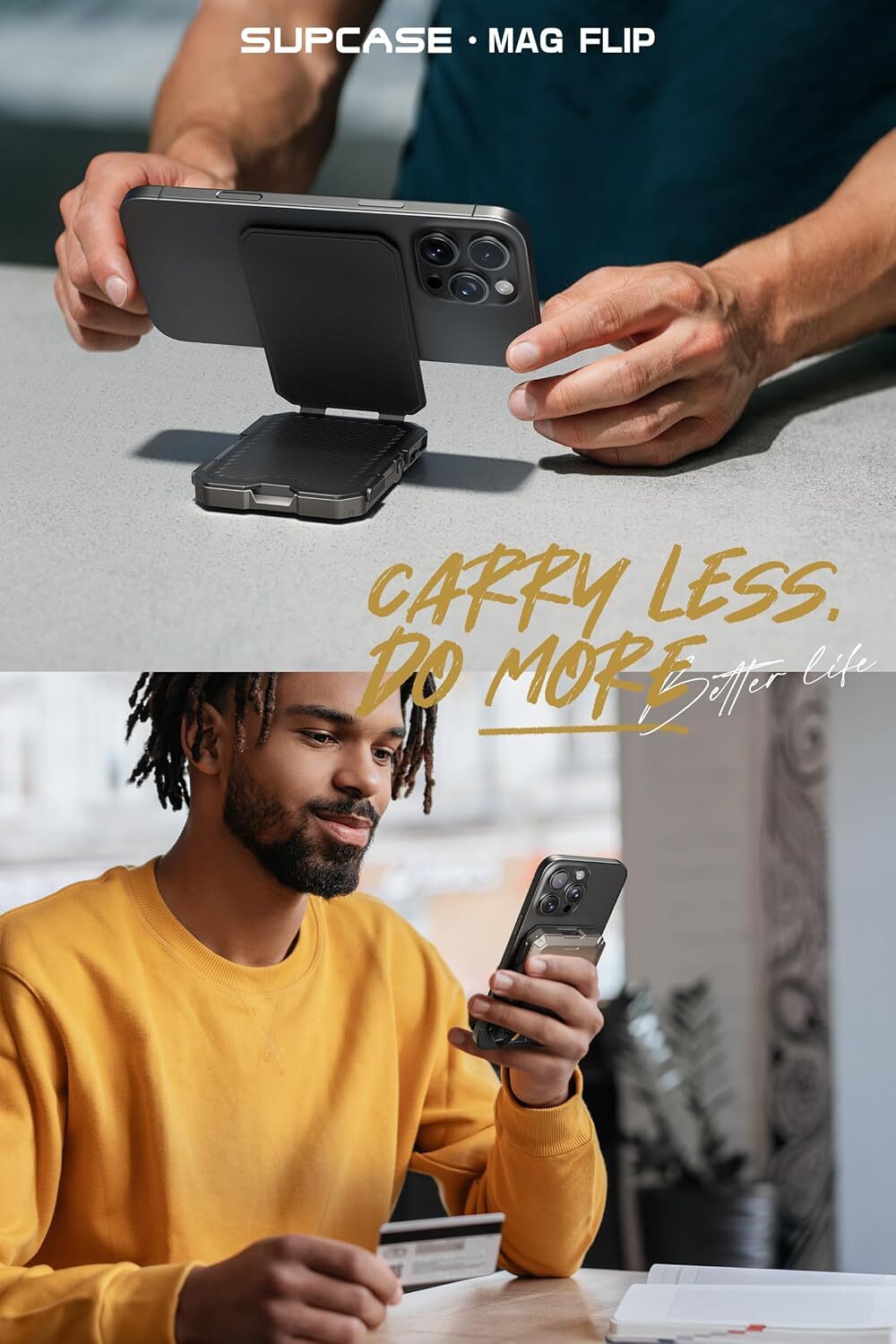 SUPCASE MagSafe Stand Magnetic Wallet Phone Card Holder for iPhone Galaxy Google