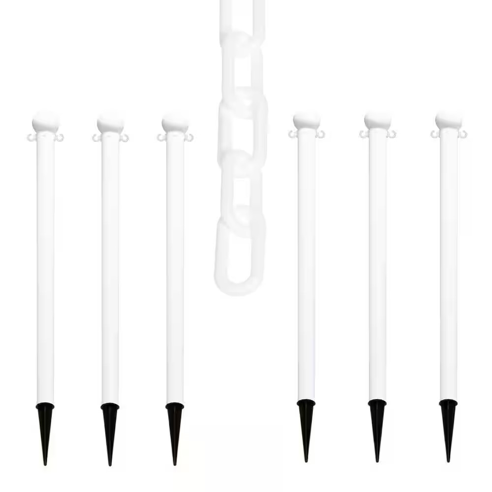 White Light Duty Ground Pole and Chain Kit