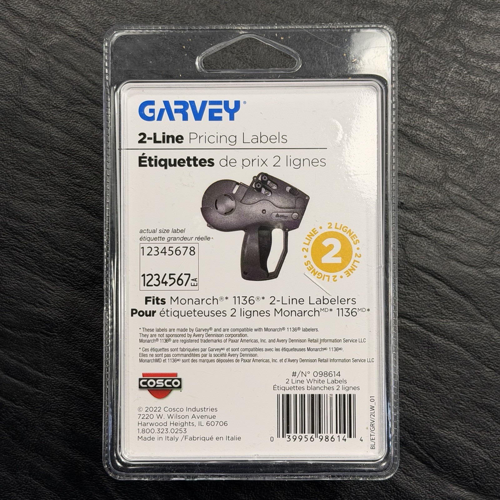 Garvey 2-Line Pricing Labels White 2 Rolls 1750 Labels per Roll 098614