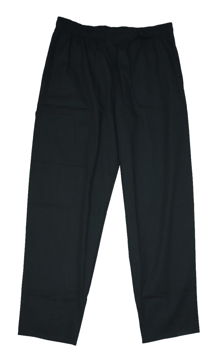 Uncommon Threads Chef Cargo Pants Black Straight Leg Cook Kitchen 4100 Mens L