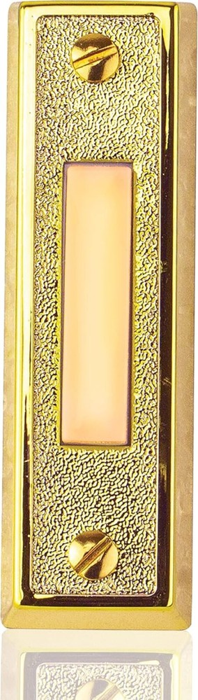 Compact Lighted Doorbell Button in Brass - Easy Installation & Compatibility