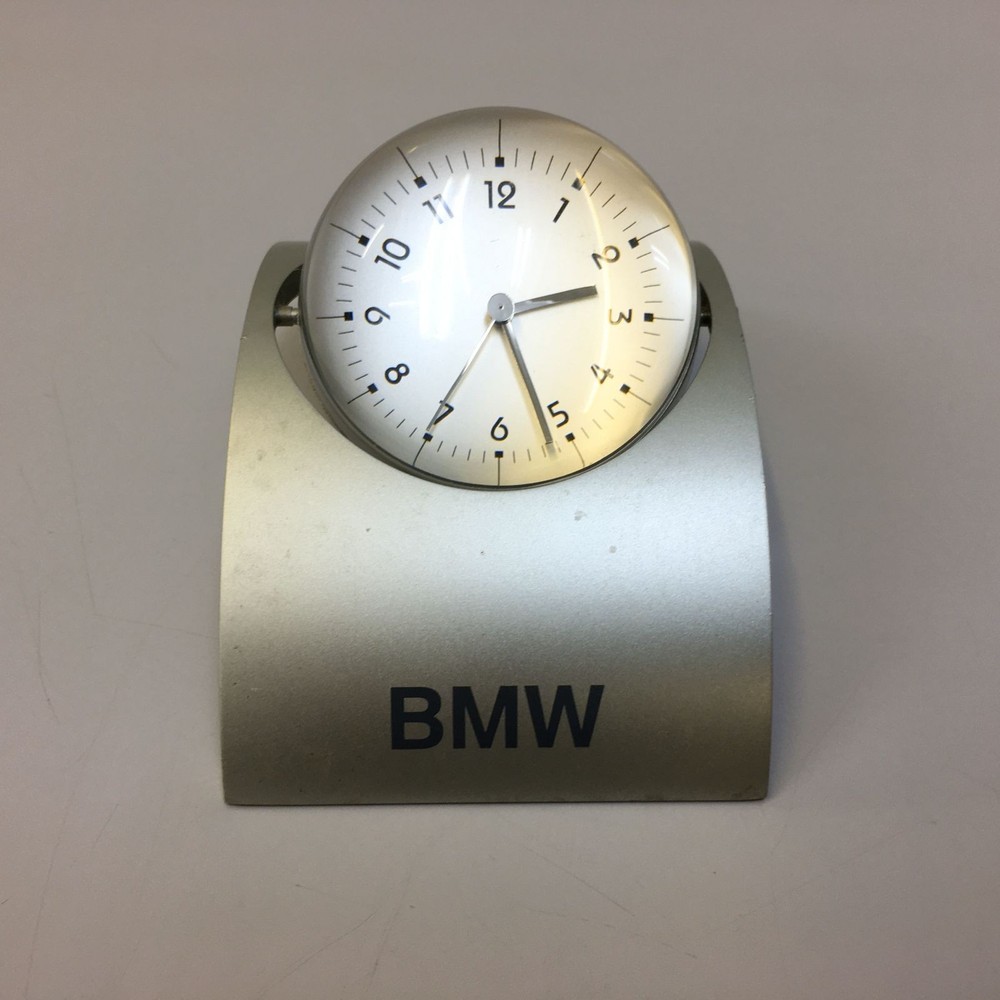 Bmw Novelty Table Clock Silver Stylish Operation Confirmed