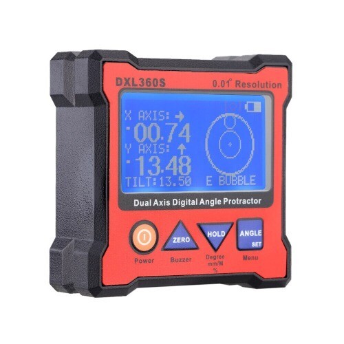 DXL360S Dual Axis Angle Protractor Dumpy Level Dual-axis Gauge Diagnostic Tool