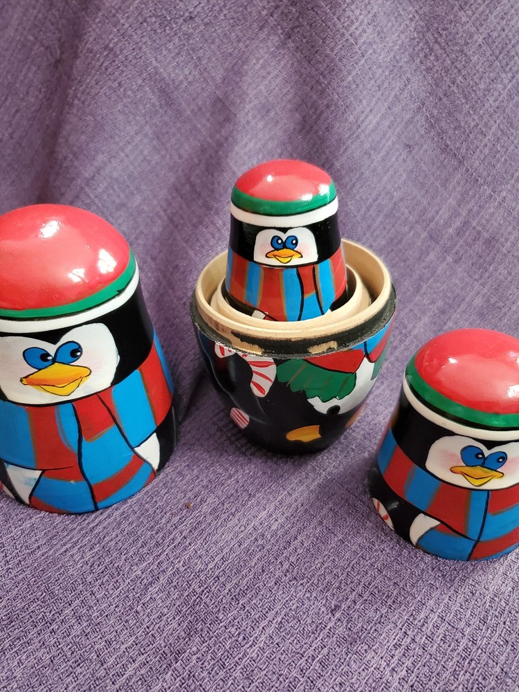 Wooden Stacking Penguins