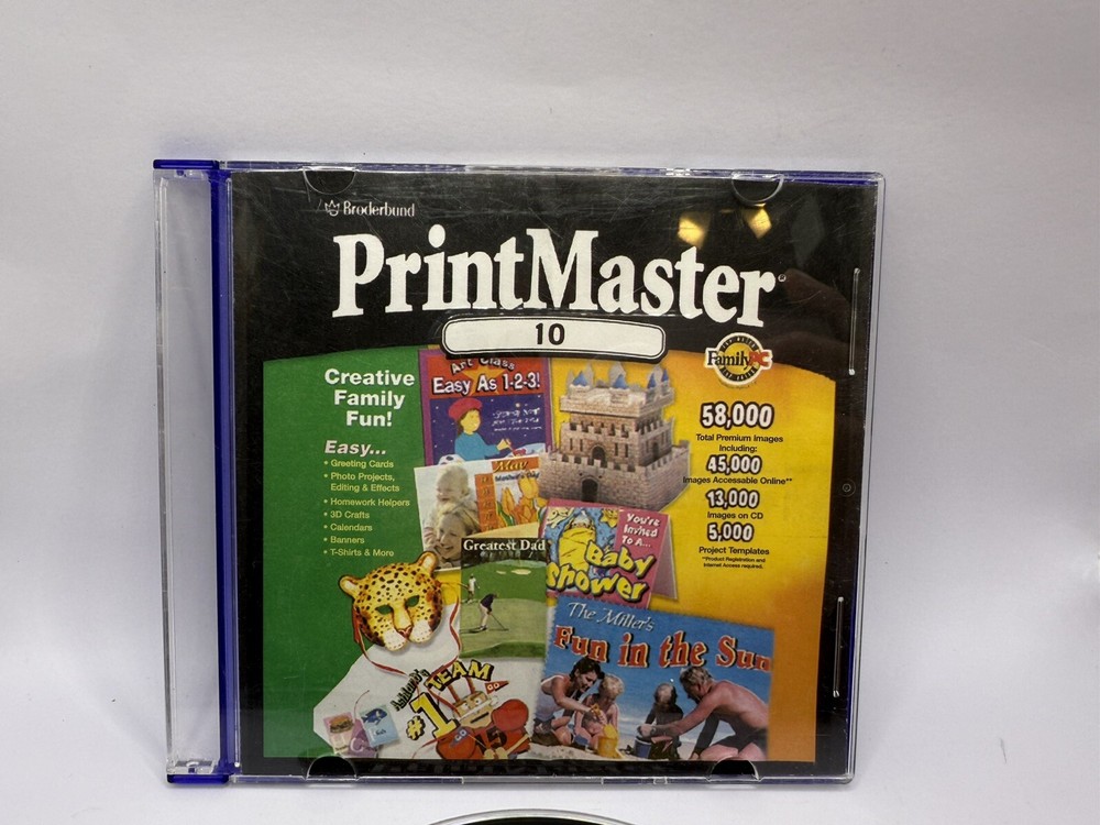 Broderbund Printmaster Silver 10  PC - CD-ROM Windows 95/98/2000 NT 4