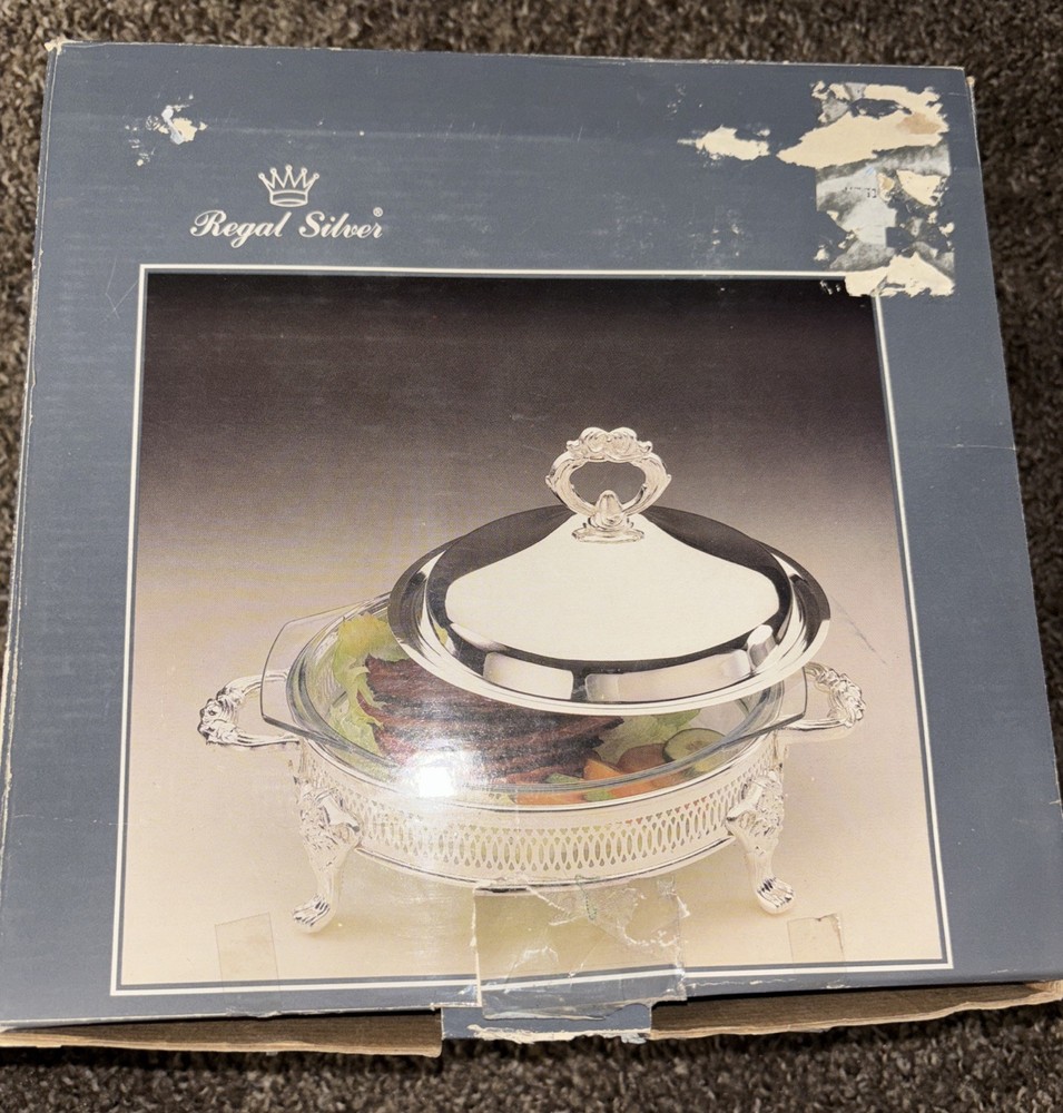 Regal Silver Plated 2 Qt Duo Server Vintage Sealed Contents Open Box New