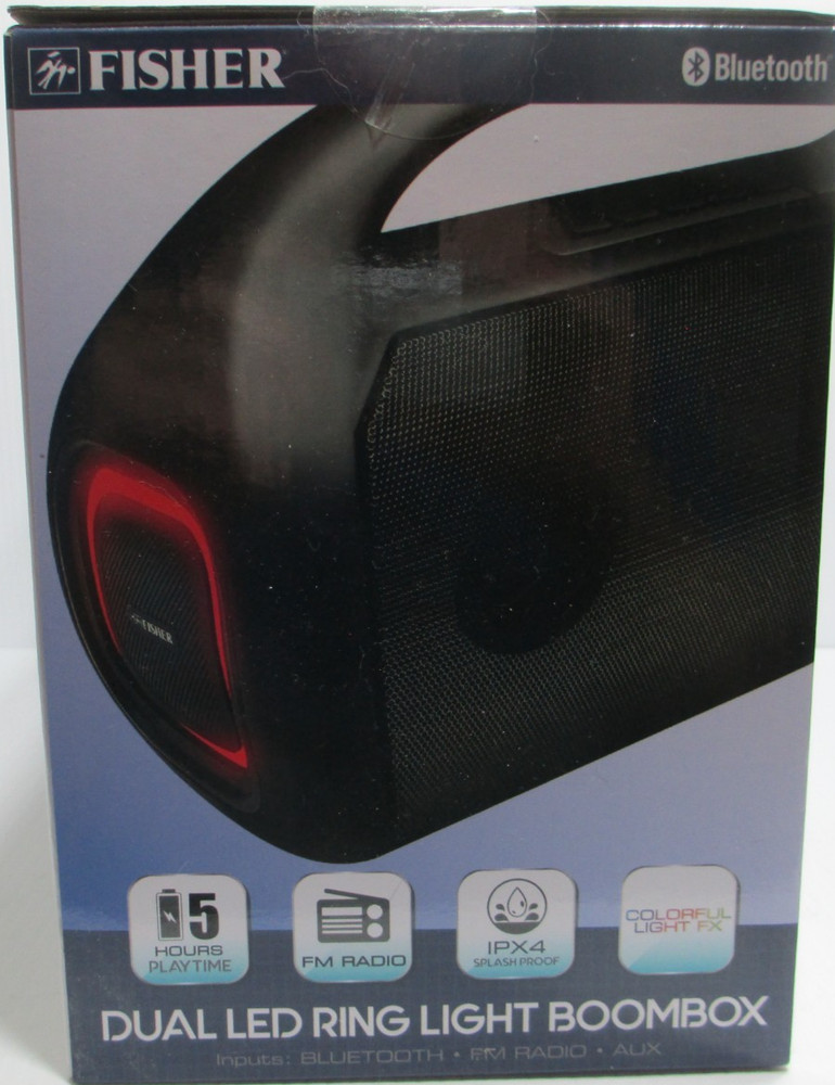 Fisher Dual LED Ring Light Boombox Bluetooth True Wireless