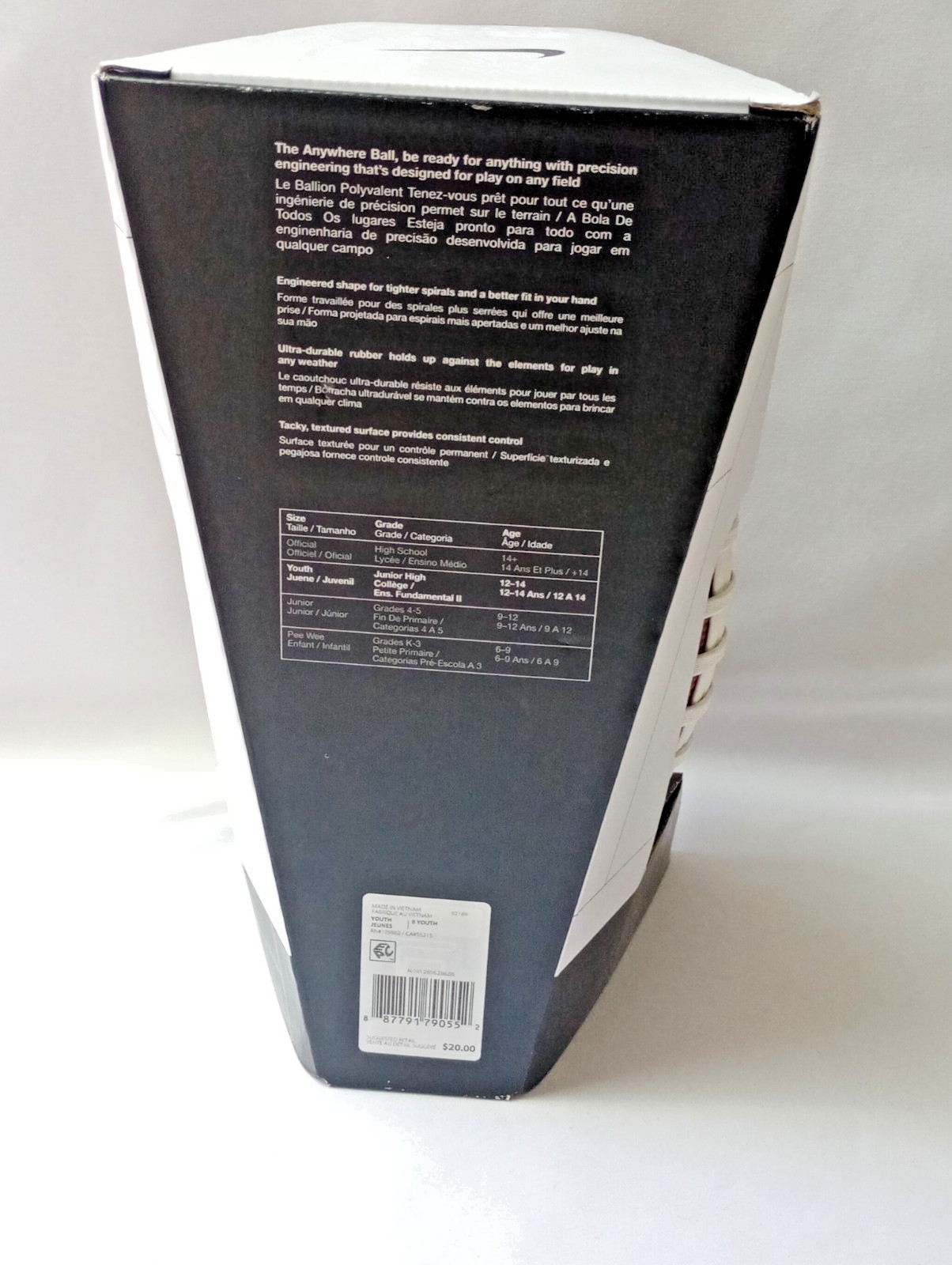 Nike Spin Football Youth Size Brown Rubber Training Ball New In Box