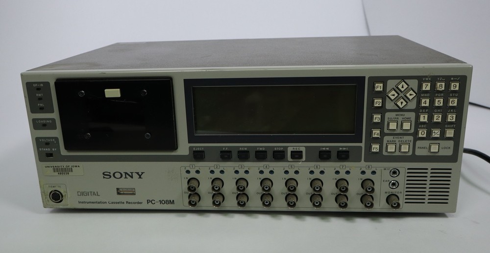 Sony Digital Instrumentation Cassette Recorder PC-108M - Powers on - Untested