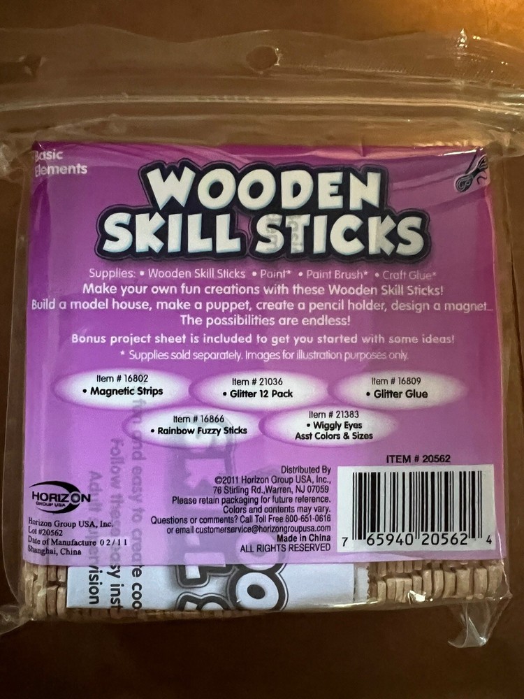150 count wooden skill sticks