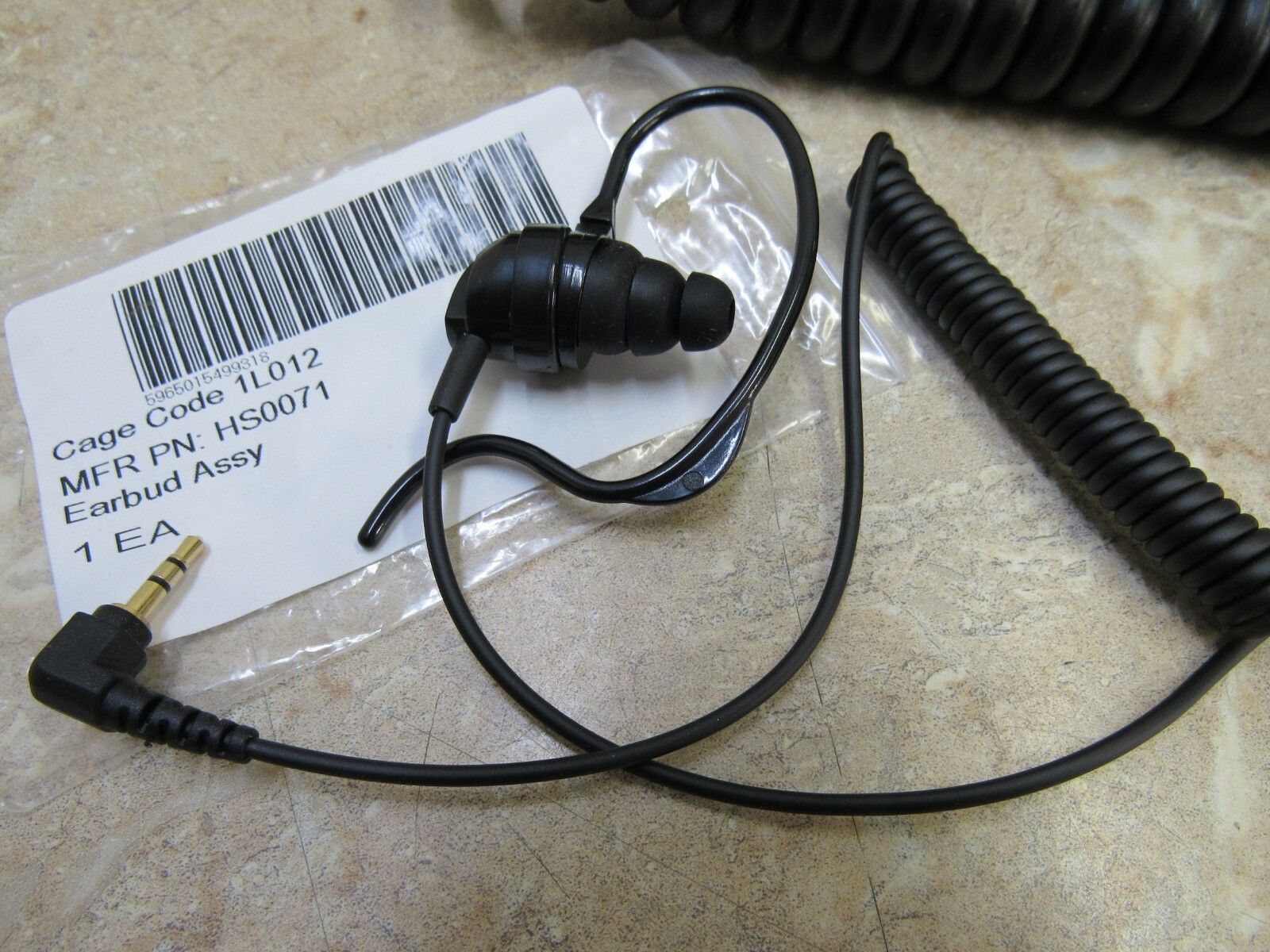 H-250 VCEB US Military Radio Handset with Ear Bud Assembly NIB Volume Control