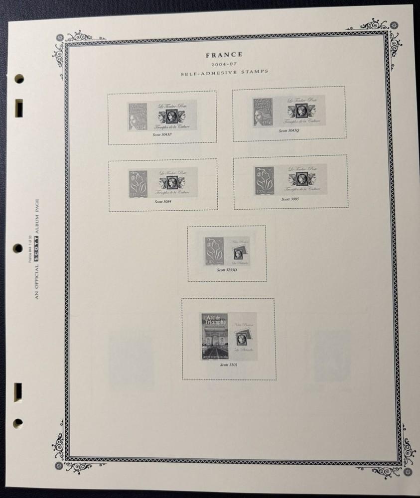 Scott France Stamp Album Supplement #44 Pages 1 - 33 - No Stamps