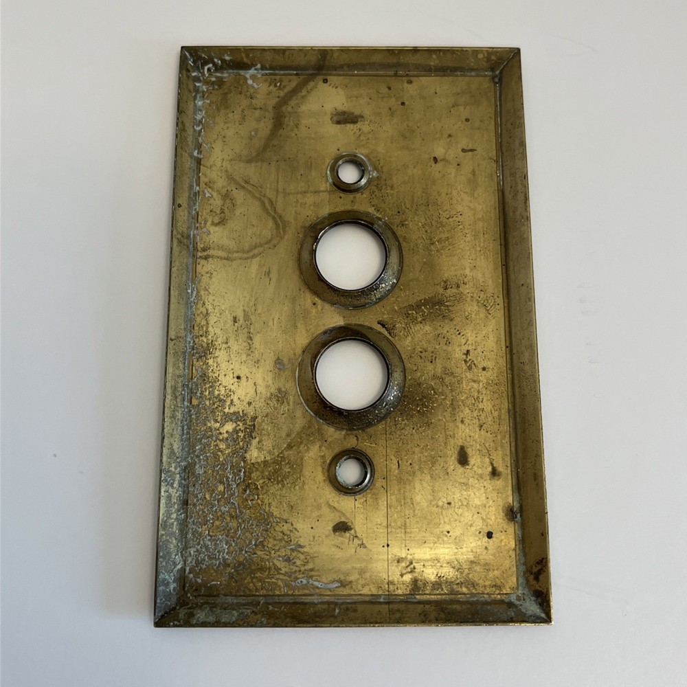 Push Button Single Light Switch Cover Plate Solid Brass 4.5 x 2.75