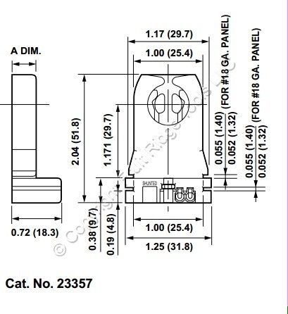 10 Leviton Fluorescent Lampholder Sockets T8 T12 Medium Bi-Pin Shunted 23357