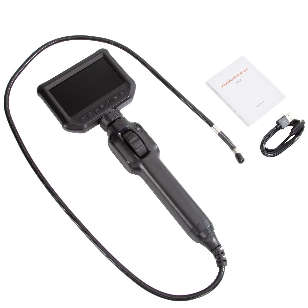 Two-Way Articulating Borescope Camera with Light With Light Snake Scope Camera