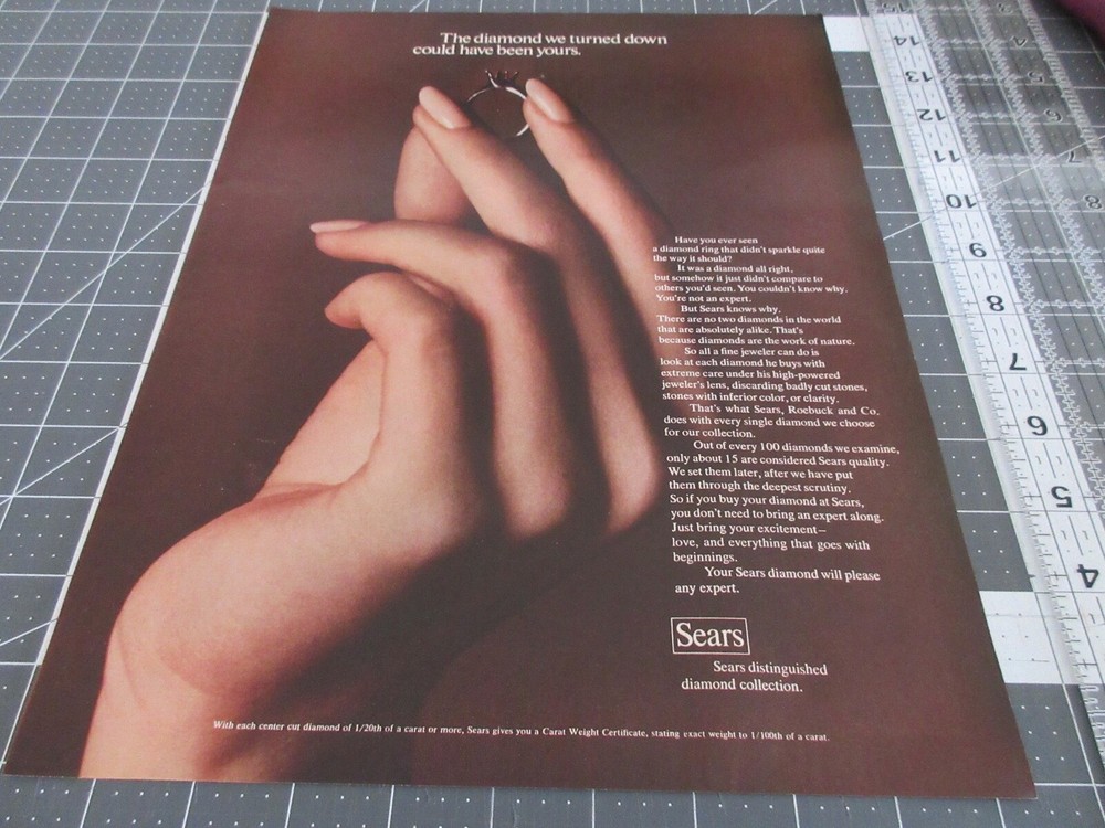 1970 Sears distinguished diamond collection, Print AD