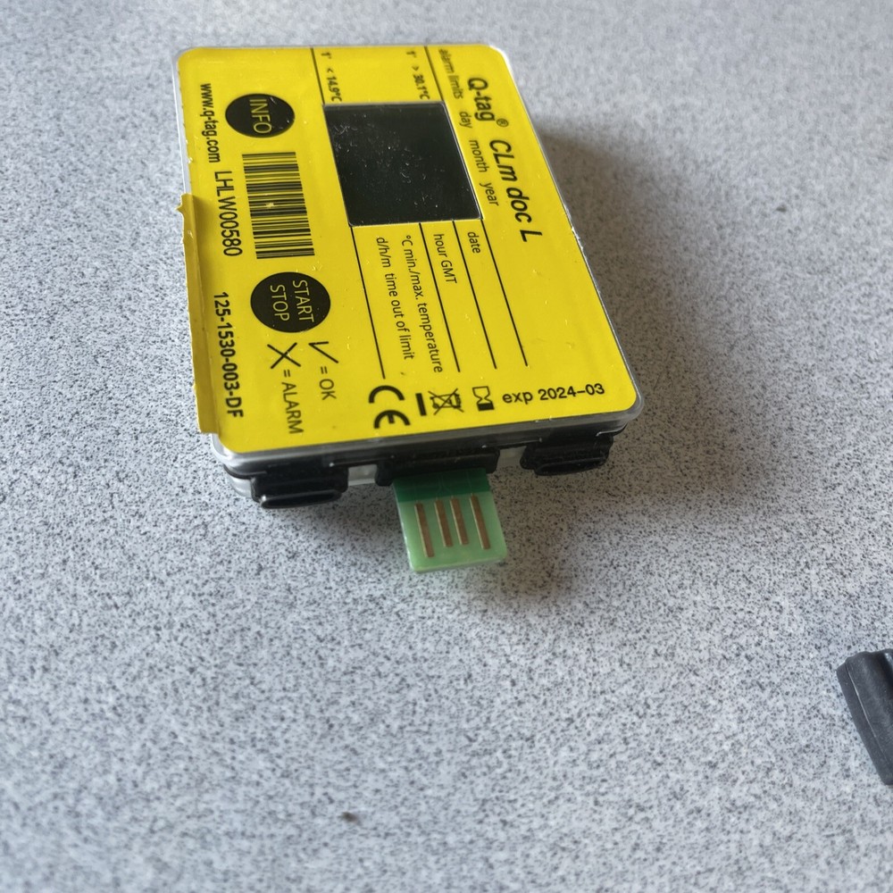 Q-tag CLm doc L Multi-alarm shipping temperature logger