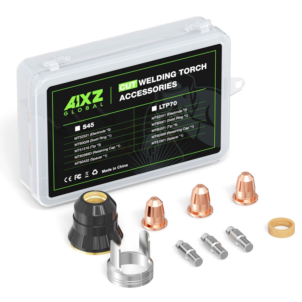 AIXZ 9 Pcs Plasma Cutting Torch Consumables Sets for Low-Frequency Welding Torch