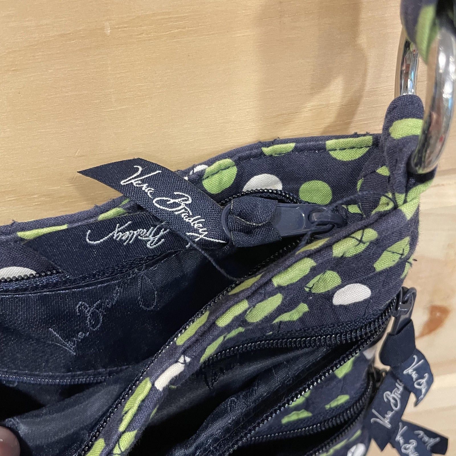 Vera Bradley Lucky Dot Quilted Triple Zip Hipster Crossbody