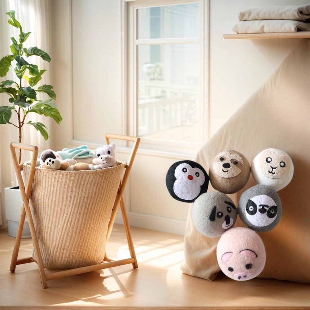 Wool Dryer Balls, Cute Pattern Drying Balls for Laundry, Anti Static, Saving ...