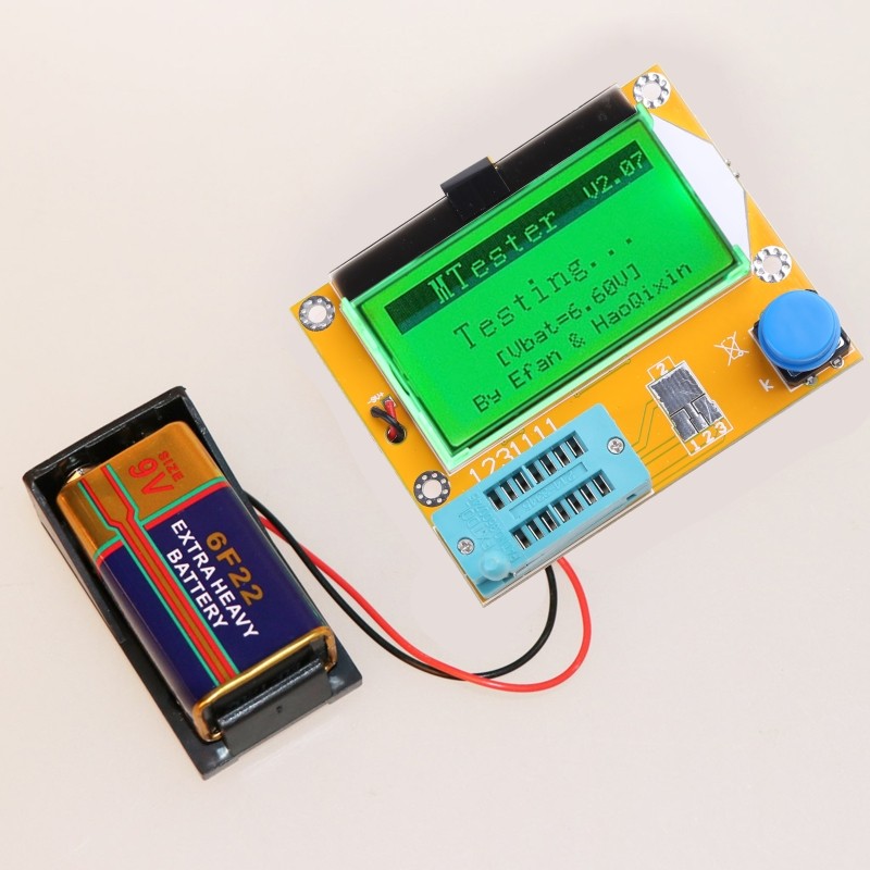 9V LCD Digital Transistor Tester LCR-T4 Meter 12864 Backlight Capacitance