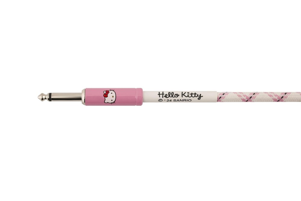 Fender x Hello Kitty White Pink Woven Instrument Cable 10ft