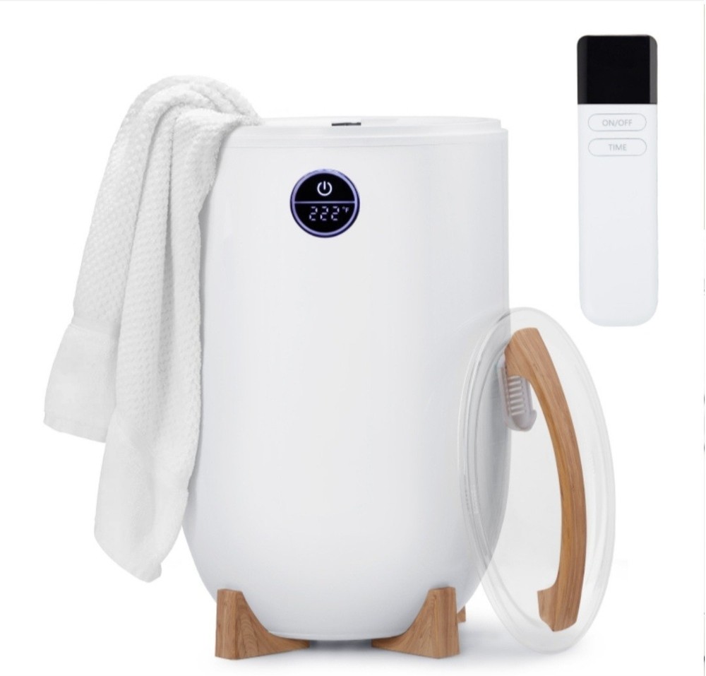 Towel Warmer Bucket Style with Remote Control Adjustable Timer, Child Lock