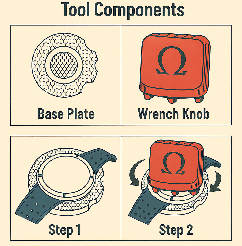 Omega dynamic tool 206 alternative - Strap ring "case back" removal tool - New