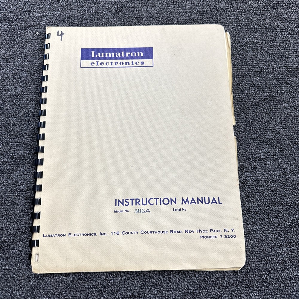 Lumatron Electronics Model 503A Instruction Manual