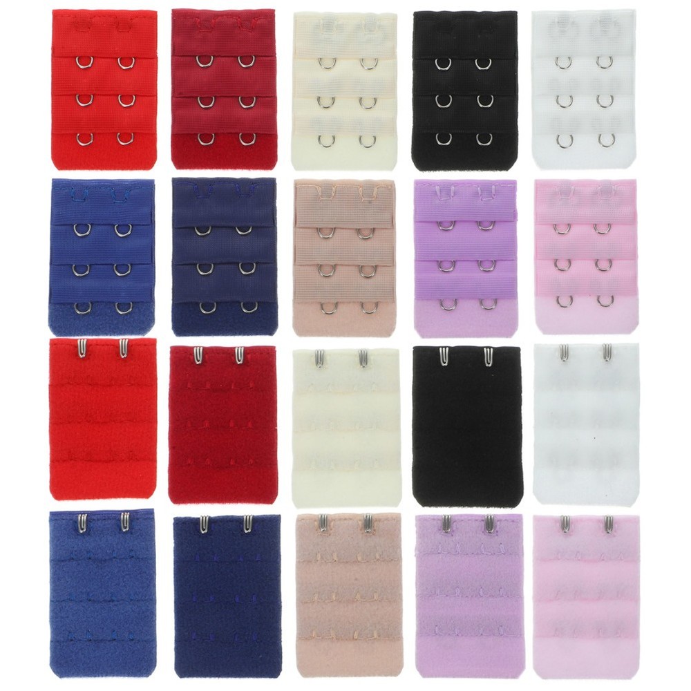 20pcs Bra Hook Extension Strap Bra Extender 3 Hooks 2 Rows Adjustable Length