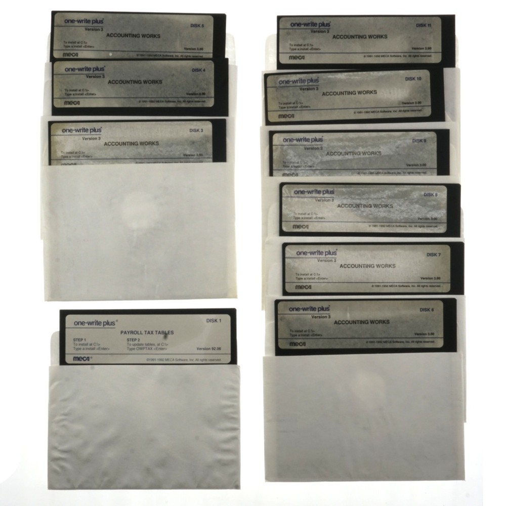 MECA One-Write Plus, Version 3.00 Accounting Works, 5-1/4" Floppy Disks