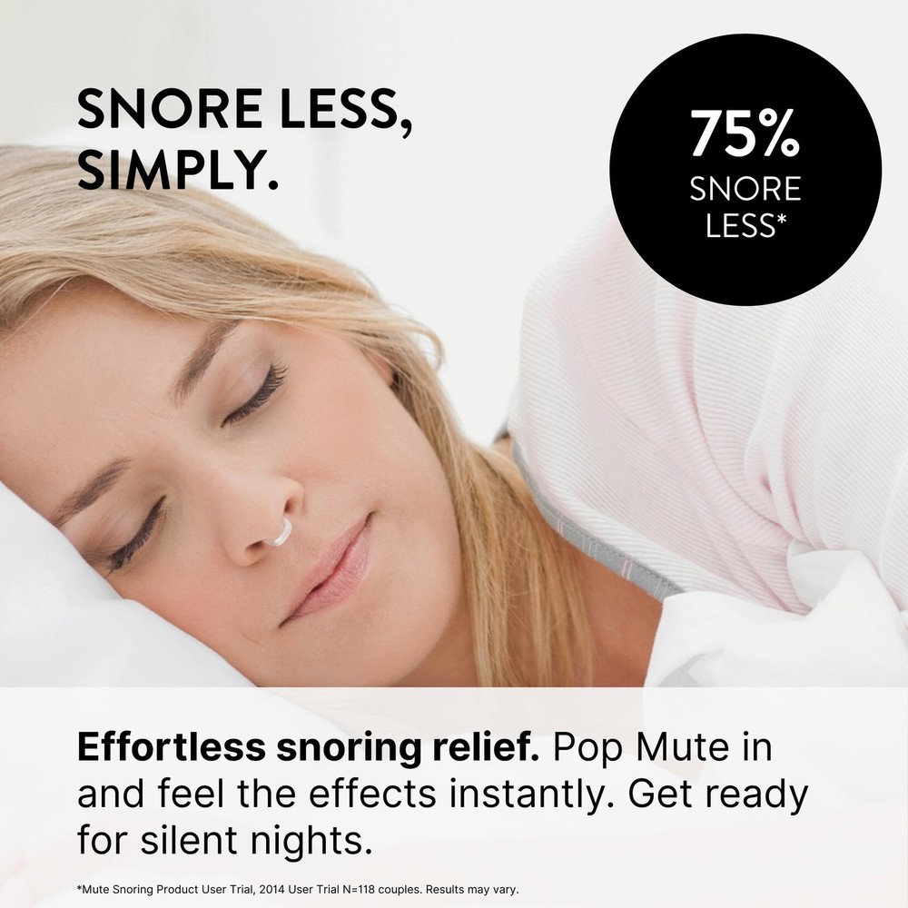Mute Nasal Dilator Snoring Solution | Medium 3 3 Pack Medium, Transparent
