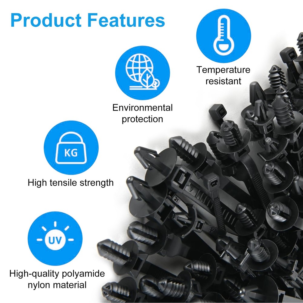 160pcs Push Mount Cable Zip Ties 5 Sizes Self Locking Cable Strap Assortment Kit
